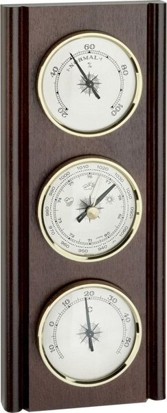 TFA - Stazione meteo analogica in legno massello - 20.1002.03 - noce