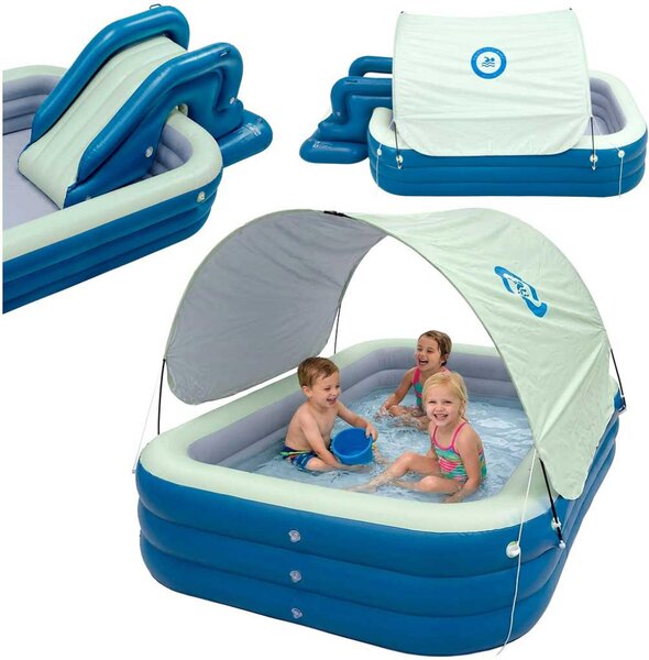 Piscina gonfiabile per bambini con scivolo e tettoia, 240 cm