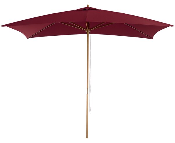 Outsunny Ombrellone da Giardino Impermeabile, Struttura in Legno, 2x2.95x2.55m, Bordeaux, Protezione UV per Esterni|Aosom