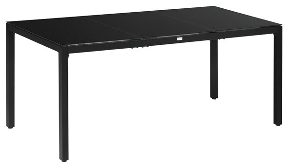 Outsunny Tavolo da Giardino Rettangolare per 8 Persone in Alluminio e Vetro Temperato, 180x80x72cm, Nero