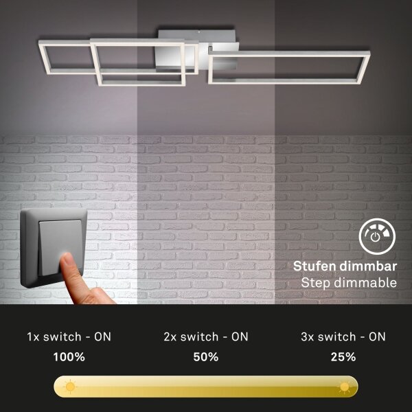 Briloner - Lampadario a plafone LED dimmerabile FRAME LED/44W/230V