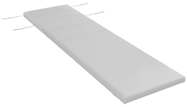 Outsunny Cuscino per Sdraio e Lettino Prendisole in Tessuto con Lacci di Fissaggio, Grigio Chiaro|Aosom