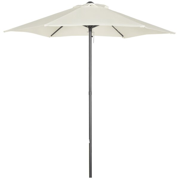 Outsunny Outusnny Ombrellone da Giardino 2x2m Rotondo con Palo Centrale in Alluminio, Beige|Aosom