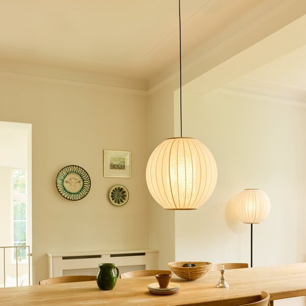 Lampada a sospensione Halo Design, BALLON, dimmerabile, Beige, Soggiorno, Tessuto / Tessile, Design