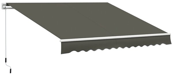 Outsunny Tenda da Sole per Esterno Avvolgibile a Bracci con Apertura a Manovella, 350x250 cm, Grigio | Aosom Italy