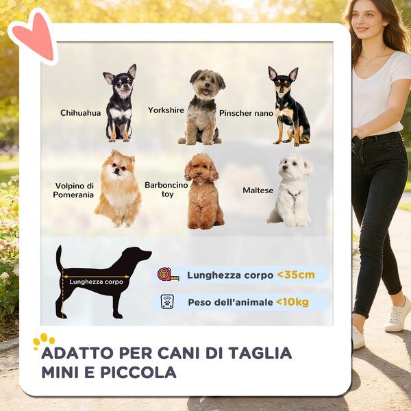 PawHut Passeggino per Cani Pieghevole con Portabicchieri e Cestino, 77x44x102 cm, Grigio Carbone | Aosom Italy