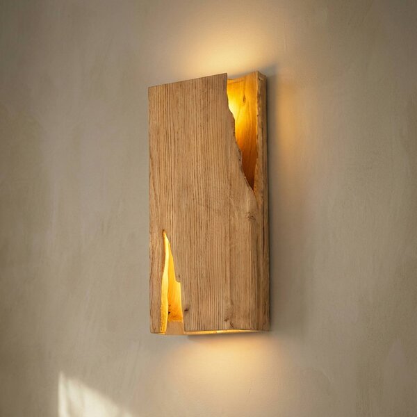 Applique Tarry Lucande, dimmerabile, Legno chiaro, Soggiorno / Sala da pranzo, Legno, Campagna / Rustiche, Applique