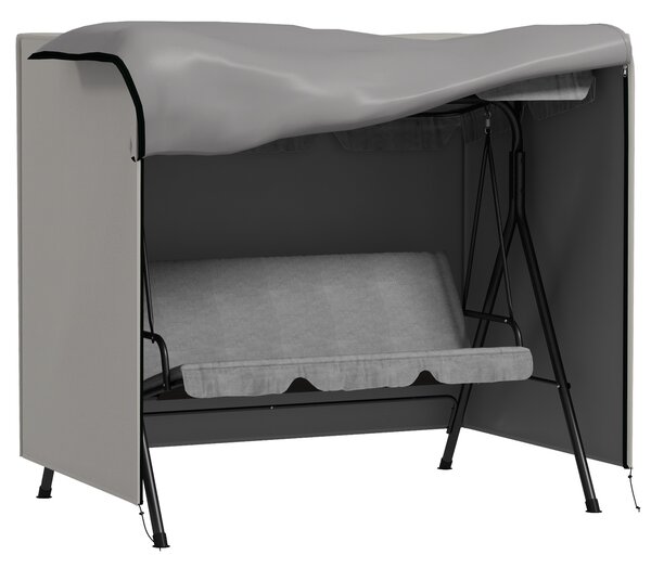 Outsunny Copertura per Dondolo da Giardino con Cerniera Copertura per Mobili da Esterno 177x114x152 cm Grigio | Aosom Italy