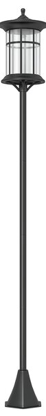 Outsunny Lampione Solare da Giardino Alto 184cm con Luce LED Bianco Freddo e IP44, Nero|Aosom