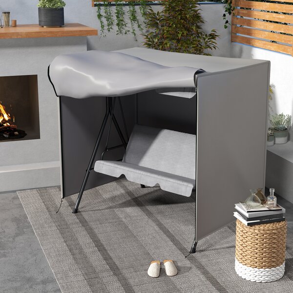 Outsunny Copertura per Dondolo da Giardino con Cerniera Copertura per Mobili da Esterno 177x114x152 cm Grigio | Aosom Italy