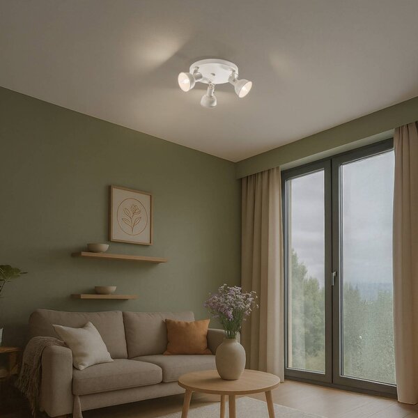 Plafoniera soffitto Trogir Argon, dimmerabile, Crema / Ambra, Soggiorno / Sala da pranzo, Metallo, Industriale, Plafoniera