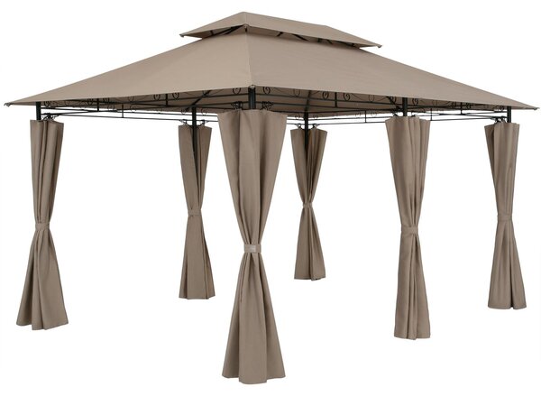 Casaria Gazebo Topas Padiglione 3x4m in Metallo Resistente Idrorepellente con Pannelli Laterali Tendone da Giardino Feste