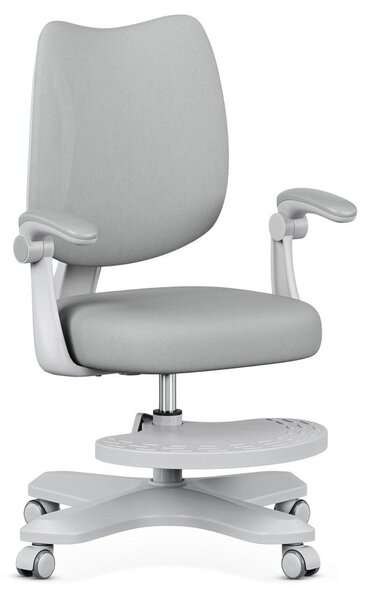 Mark Adler Junior 4.6 | Sedia da scrivania per bambini Sedia girevole ergonomica per bambini | Poggiapiedi | Profondità di seduta regolabile | Braccioli regolabili | Grigio