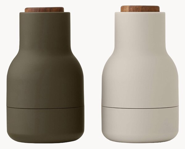 Set saliera e pepiera piccole con coperchio in legno di noce Bottle Grinder 2 pz