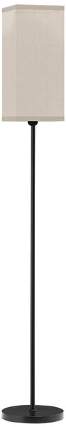 HOMCOM Lampada da Terra 40W con Interruttore a Pedale, in Tessuto Effetto Lino e Metallo, Ø25x161.5 cm, Nero e Beige