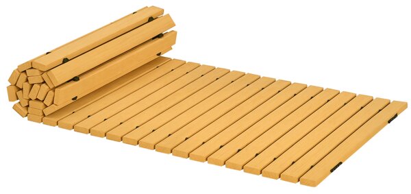 Outsunny Passerella per Giardino a Doghe Arrotolabili e Semi Flessibile, in Legno di Abete, 185x60 cm, Giallo | Aosom Italy