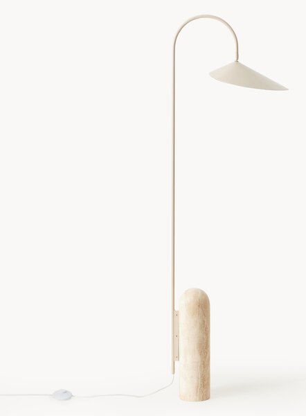 Lampada da terra con base in travertino Arum, orientabile
