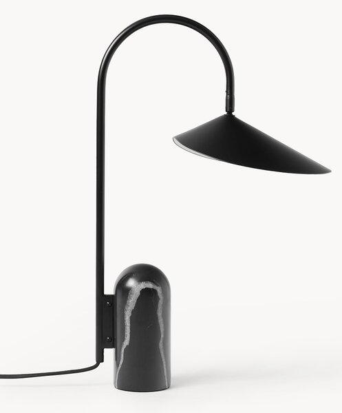 Lampada da tavolo grande con base in marmo Arum, orientabile
