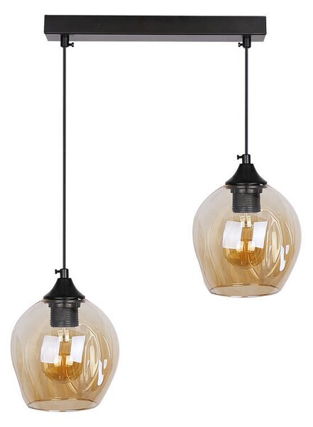 Candellux Lampadario a sospensione Aspa nero e marrone per lampadina 2x E27 32-00590