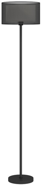 HOMCOM Lampada da Terra Moderna con Doppio Paralume e Interruttore a Pedale, Ø33 x 152.5 cm, Nero | Aosom Italy