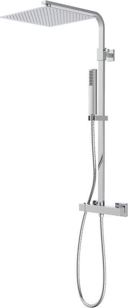 SUMBA Doccia a pioggia termostatica - 30x30 cm - Acciaio inox - Set doccia cromato senza rubinetto