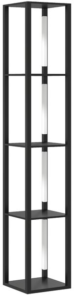HOMCOM Lampada da Terra con 4 Ripiani, 3 Luminosità Regolabili e Interruttore a Pedale, 29x29x163 cm, Nero | Aosom Italy