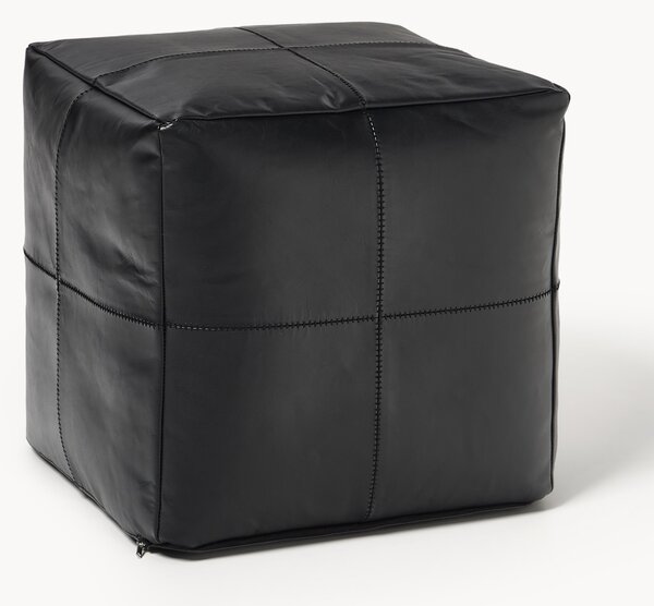 Pouf in pelle fatto a mano Raven