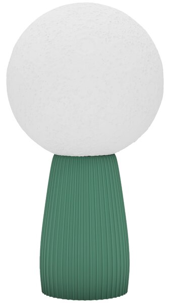 HOMCOM Lampada da Tavolo a Forma di Luna e 3 Colori con 10 Luminosità, in ABS, Ø15x28 cm, Bianco e Verde Scuro | Aosom Italy