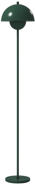 HOMCOM Lampada da Terra con Paralume Semicircolare e Interruttore a Pedale, in Acciaio, Ø30x155 cm, Verde | Aosom Italy
