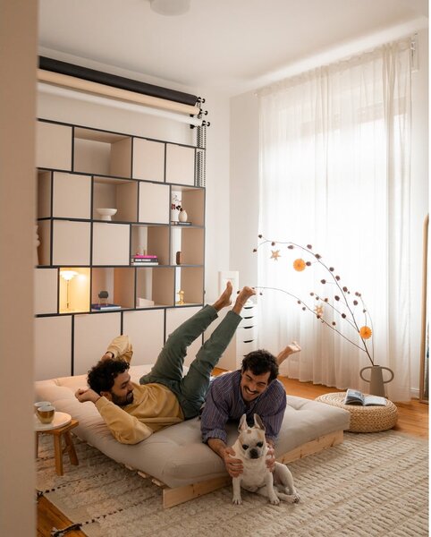 Divano letto in arancione e rame 140 cm Roots - Karup Design