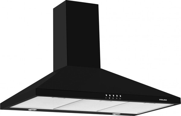 Glem Gas Cappa Cucina Aspirante/Filtrante a Parete Larghezza 90 cm Profondit 50 cm Classe C colore Nero - GHP945BK