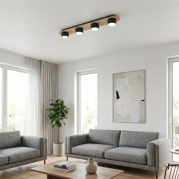 Plafoniera DIAZ 4xGX53/12W/230V nero/marrone