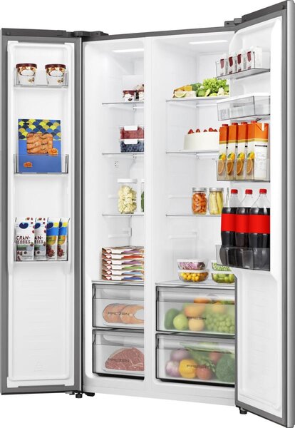 Hisense Frigorifero Americano Side by Side Capacit 541 Litri Classe energetica E Raffreddamento No Frost colore Grigio - RS3P558NMIE