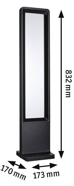 Paulmann Lampione a LED Reana, antracite, metallo 83 cm IP44
