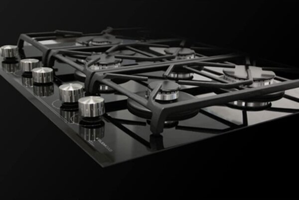 Glem Gas Piano Cottura 4 Fuochi a Gas 60 cm (1 Bruciatore Tripla Corona) colore Nero - GV64TXBK
