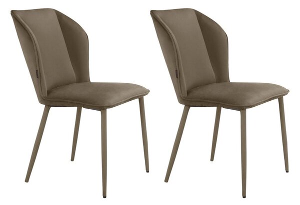 Set di sedie da pranzo in velluto marrone 2 pz Wilma - Støraa