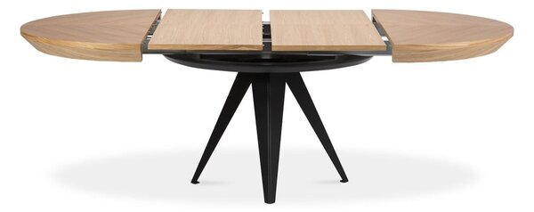 Tavolo da pranzo rotondo con piano effetto rovere allungabile con estensione ø 120 cm Magnus – Windsor & Co Sofas