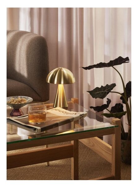 Lampada da tavolo a LED dimmerabile in oro (altezza 20 cm) Mush - Hübsch