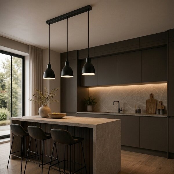 Brilagi - Lampadario LED a sospensione con cavo RIDDY 3xE27/60W/230V nero
