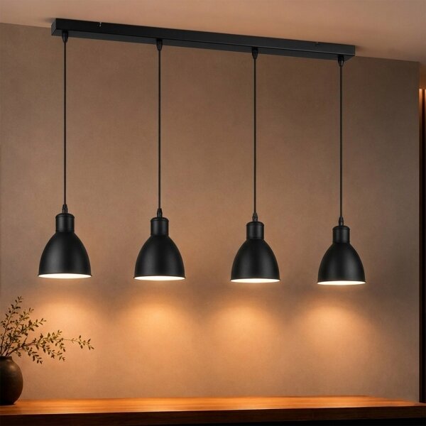 Brilagi - Lampadario LED a sospensione su cavo RIDDY 4xE27/60W/230V nero