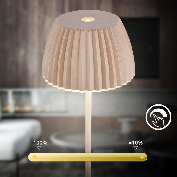 Briloner 7552-011 - Lampada da tavolo ricaricabile dimmerabile per esterni MINI LED/1,5W/5V IP44