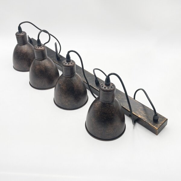 Brilagi - Lampadario LED sospeso su cavo RIDDY 4xE27/60W/230V rame/patina