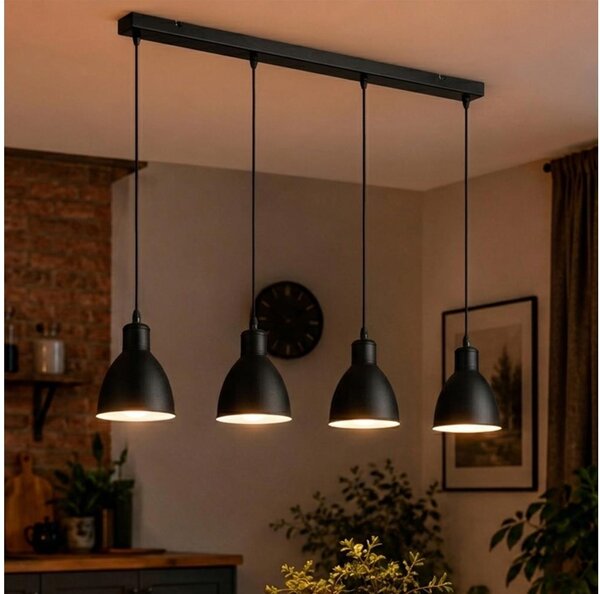 Brilagi - Lampadario LED a sospensione su cavo RIDDY 4xE27/60W/230V nero