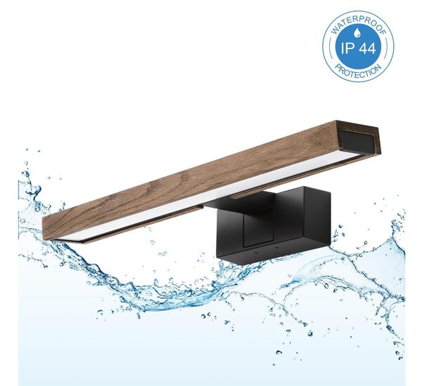 Brilagi - Illuminazione LED per specchio da bagno 3 in 1 WOODY MIRROR LED/8W/230V IP44 nero/rovere noce