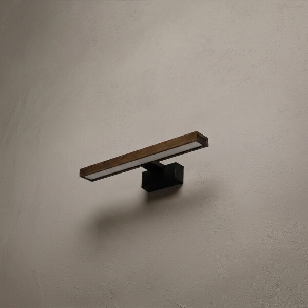 Brilagi - Illuminazione LED per specchio da bagno 3 in 1 WOODY MIRROR LED/8W/230V IP44 nero/rovere noce