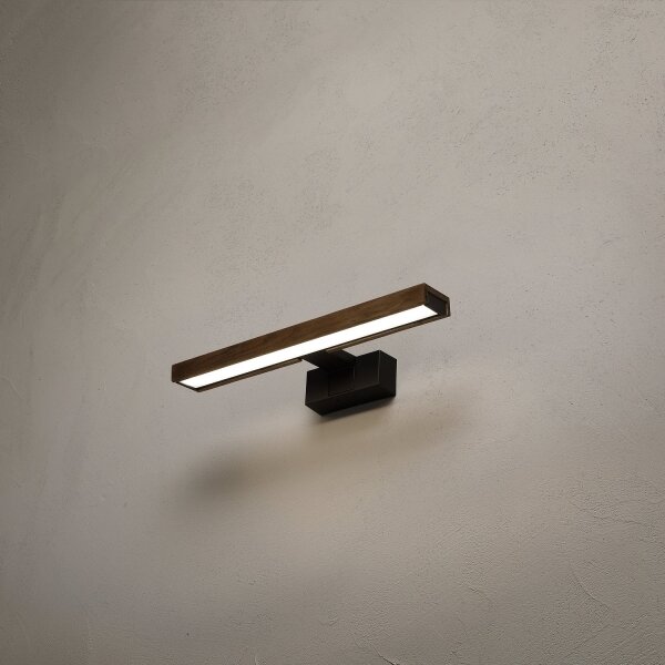 Brilagi - Illuminazione LED per specchio da bagno 3 in 1 WOODY MIRROR LED/8W/230V IP44 nero/rovere noce