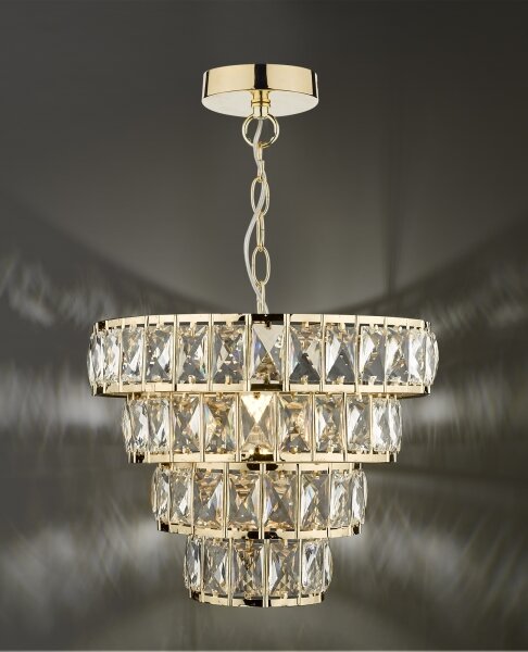 Där Lighting CER0135 - Lampadario a catena CERYS 1xE27/60W/230V, dorato