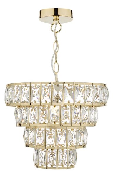 Där Lighting CER0135 - Lampadario a catena CERYS 1xE27/60W/230V, dorato