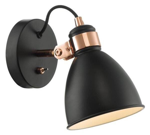 Där Lighting FRE0722 - Faretto da parete FREDERICK 1xE14/40W/230V nero