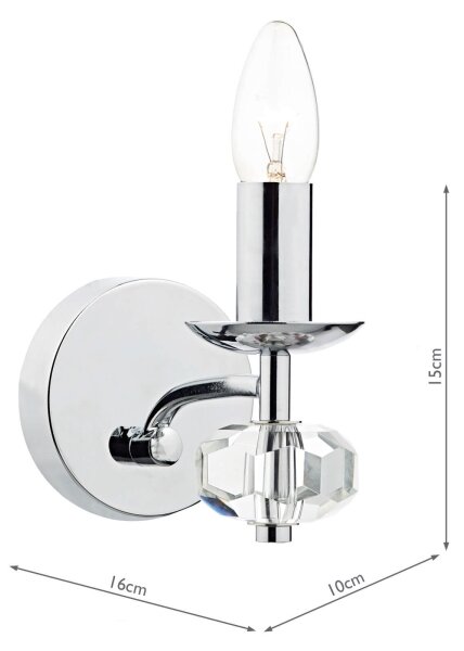 Där Lighting OLE0750 - Lampada da parete OLEANA 1xE14/40W/230V cromo lucido